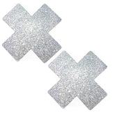 Silver Pixie Dust X Factor Pasties with Hypoallergenic Adhesive Silver Pasties